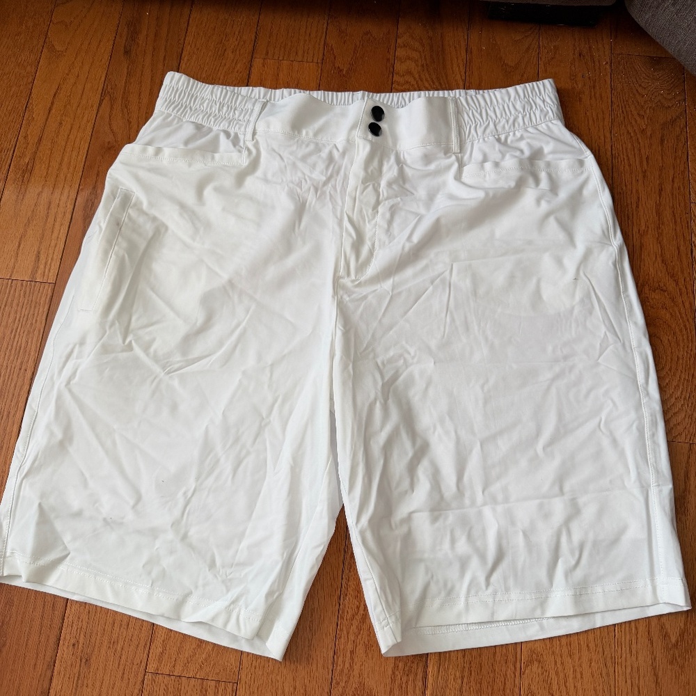 G Gradual Mens Golf Shorts 5 Pockets 9" Light Weight Stretch Quick Dry XXL White
